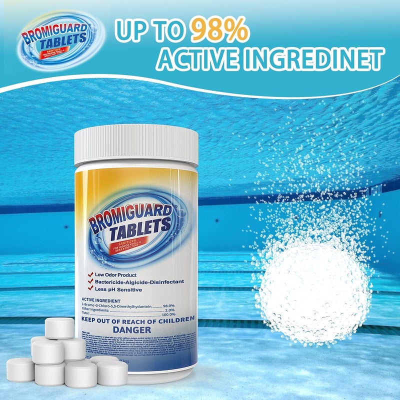 BROMIGUARD Bromine Tablets for SPA Hot Tub 1 inch Tabs Brominating Tablets Booster Soft Water Feel No Chlorine Odor Chemical Sanitizer (2.2 LBS) - Image 3